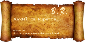 Burdács Ruperta névjegykártya